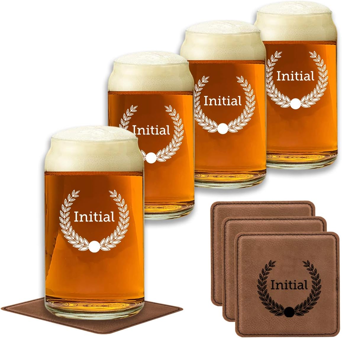 Beer Can Set of 4 + Coasters [Customize]
