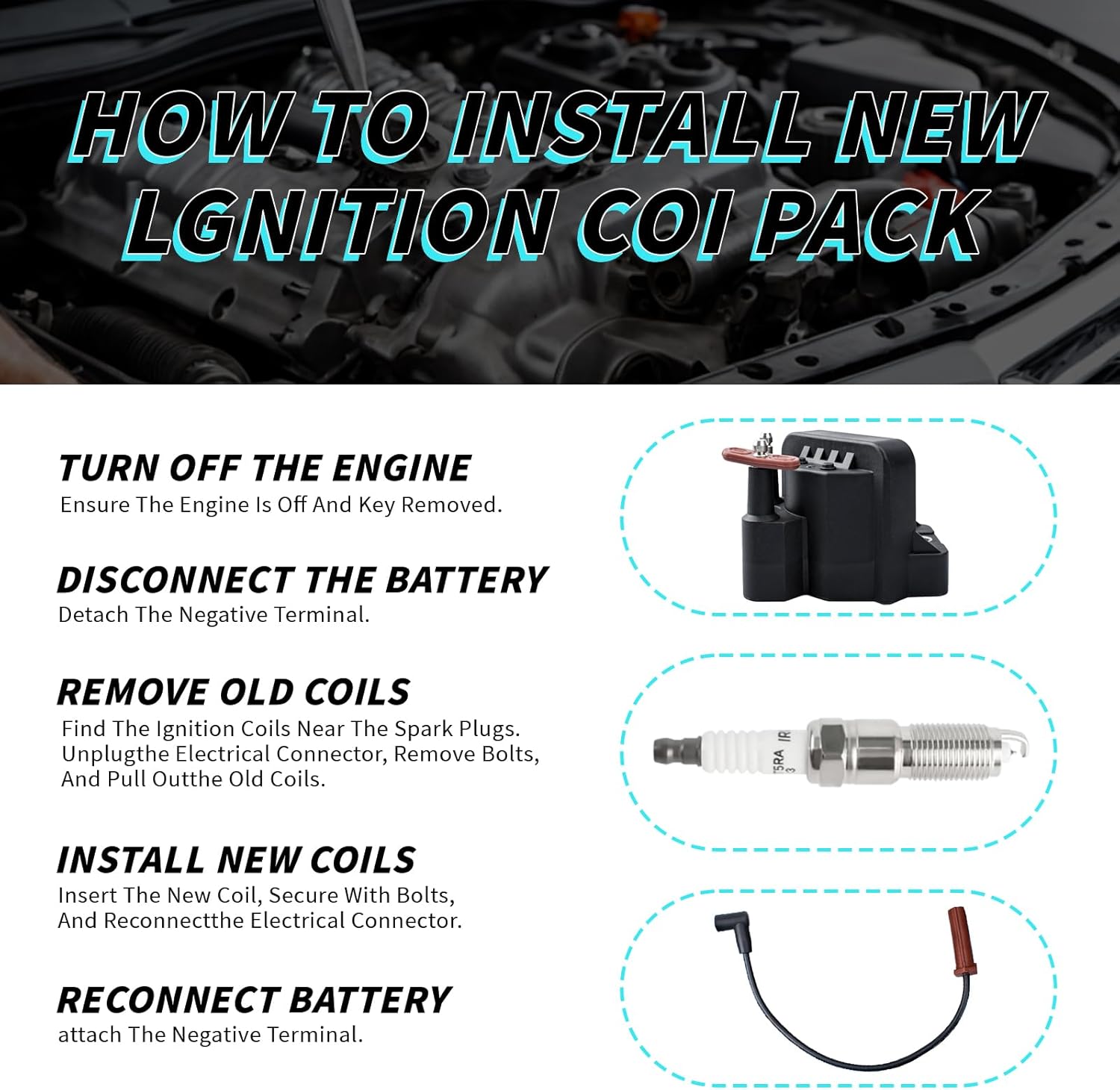 Set of 3 Ignition Coils Pack DR39 D555 E530C with 6 Iridium Spark Plugs and Spark plug Wire Set Compatible with 1996-2005 Chevrolet Impala Monte Carlo Buick LaCrosse Lucerne Pontiac Grand Prix
