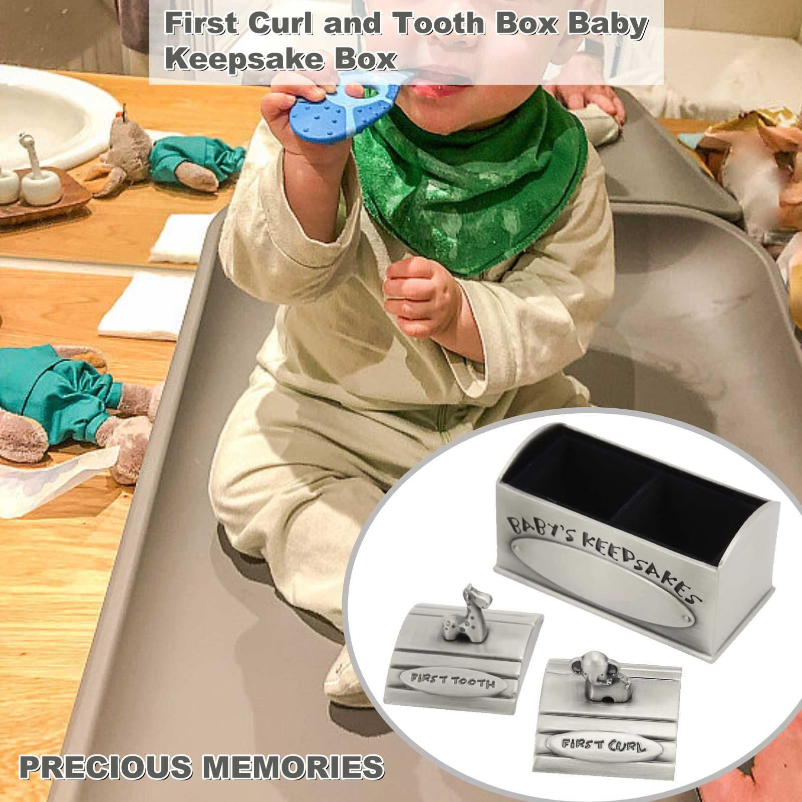 HERCHR Tooth Fairy Keepsake Tiny Tin Box 2.4x1.97x1.38in Memories Keepsake Box for Boy or Girl First Curl and Tooth Case Treasure Chest Curl Organizer Fairy Keepsake Case - Image 2