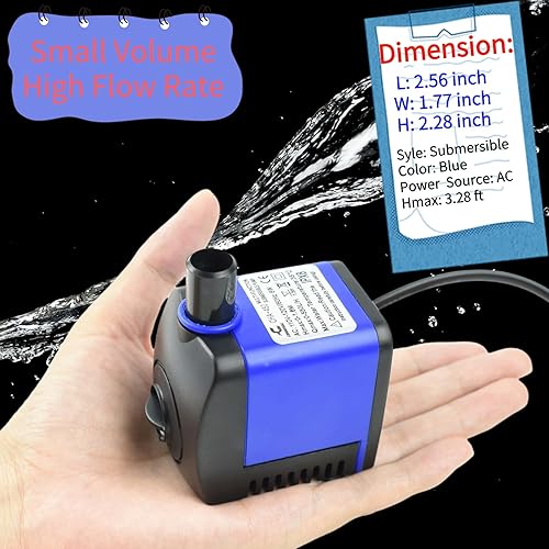 Miniatura 2 de Conquerall CHA-450 140GPH 550LH AC 110V Bomba sumergible 8W para peceras, características de agua, estanques, acuarios, fuentes, estatuas, fuentes