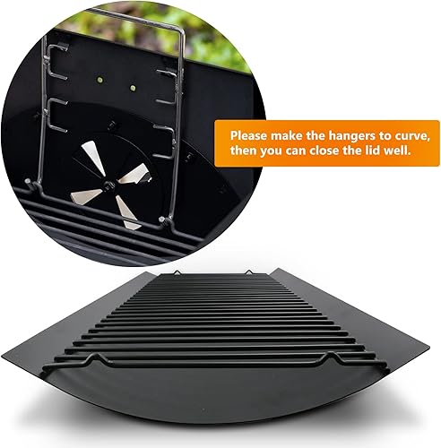 Miniatura 6 de Hisencn Cenicero de 20 pulgadas para parrilla Chargriller 5050, 5072, 5650, 2123, modelo Char-Griller 200157, pieza de repuesto con 2 ganchos de