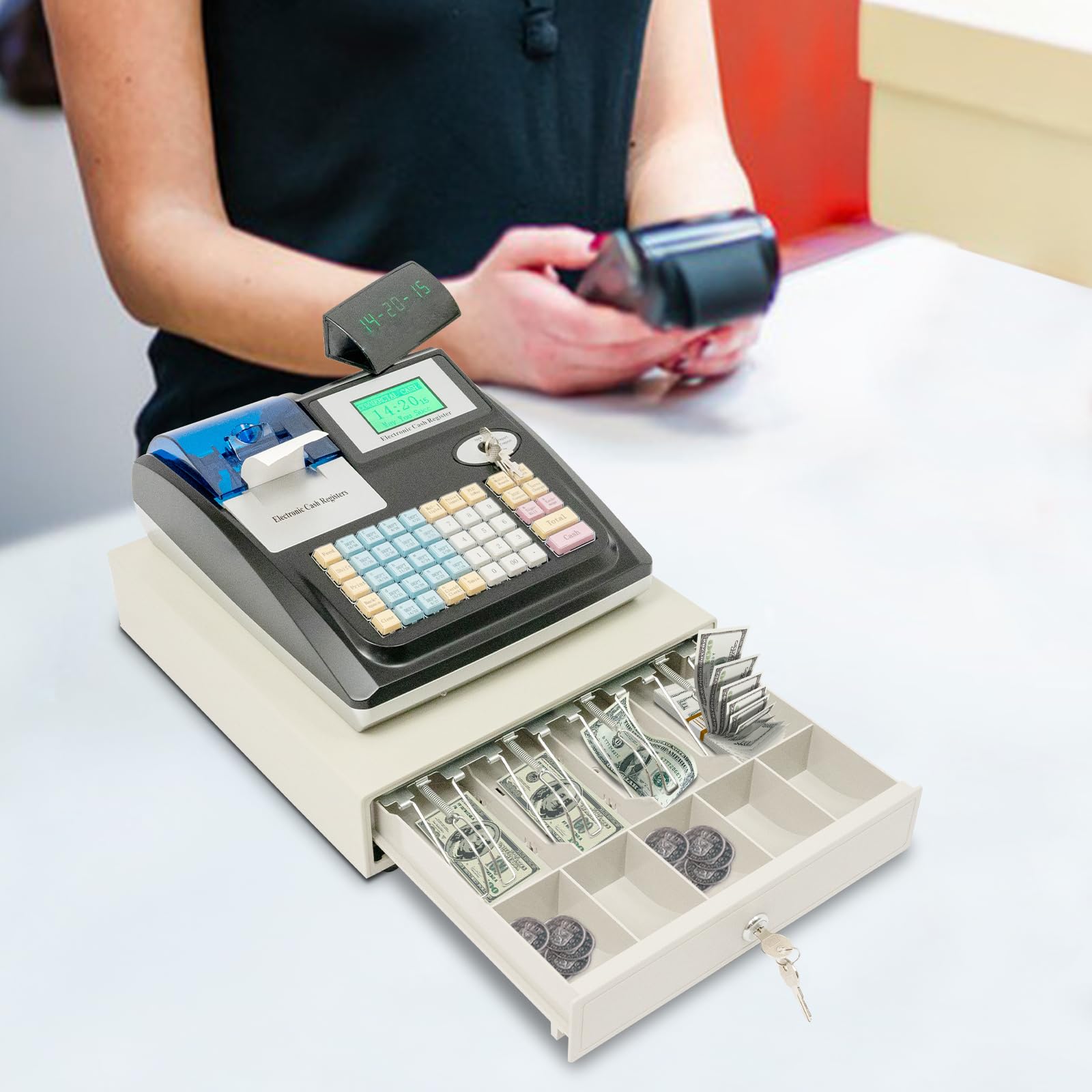 Registratore di cassa POS System Registratore di cassa gastronomia al dettaglio con display LED a 48 tasti