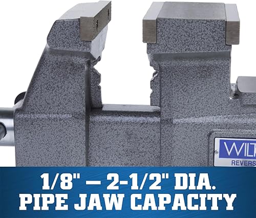Vista 7 de Wilton Tornillo de banco reversible, ancho de mandíbula de 5.5 pulgadas, apertura de mandíbula de 6.75 pulgadas y 10.75 pulgadas, garganta de 3.75
