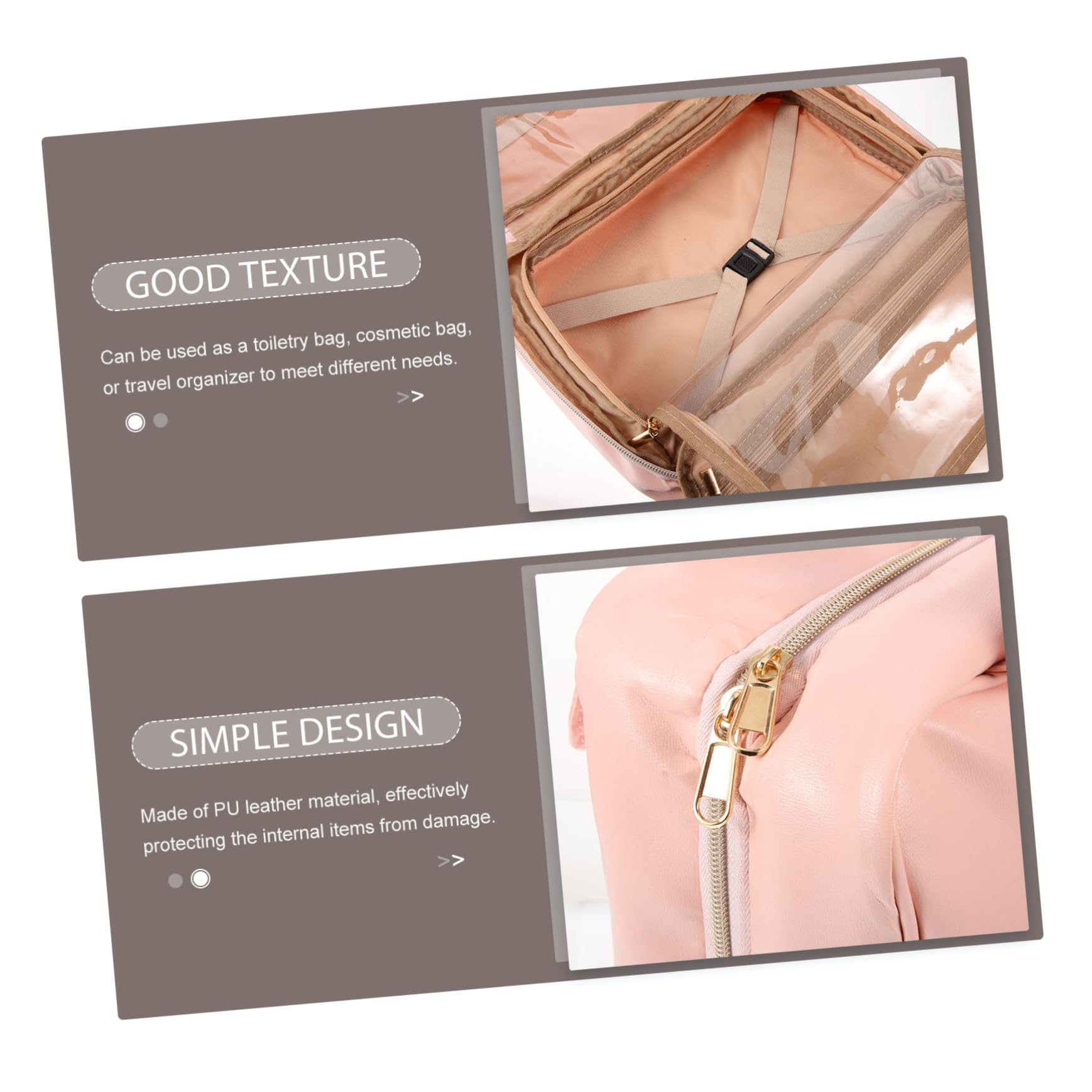 UKCOCO Trousse de Toilette Imperméable Compacte Suspendue pour Femmes Voyageuses Couleur Lotus Plusieurs Compartiments Pratique pour Cosmétiques et Articles de Toilette