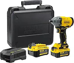 STANLEY Chave de Impacto à Bateria 20V SBW920M2K com 2 Baterias 1 Carregador e maleta