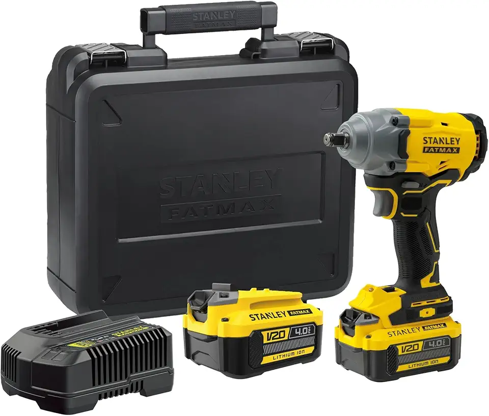 STANLEY Chave de Impacto à Bateria 20V SBW920M2K com 2 Baterias 1 Carregador e maleta