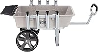 Vista 5 de Gorilla Carts Poly Outdoor Fish & Marine Cart, 5 Cu Ft Capacity, 200 lb Load Rating – Heavy-Duty Aluminum Frame, 13-Inch All-Terrain Tires, 8 Rod
