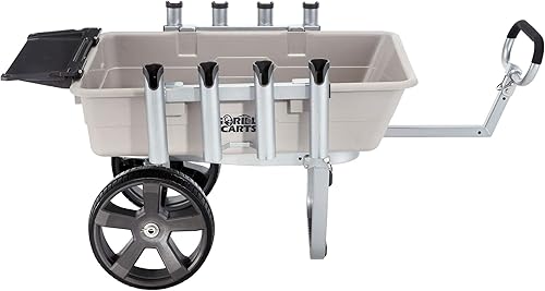 Miniatura 5 de Gorilla Carts Carrito de pesca y marina de polietileno para exteriores, capacidad de 5 pies cúbicos, clasificación de carga de 200 libras, marco de