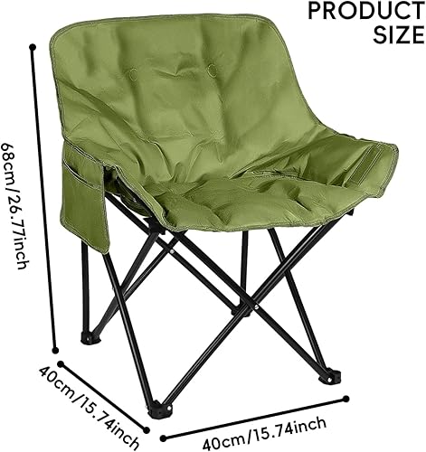 Miniatura 2 de Silla de luna de respaldo alto acolchado de 3 capas para exteriores con algodón grueso, tela Oxford 600D, silla de camping plegable portátil con