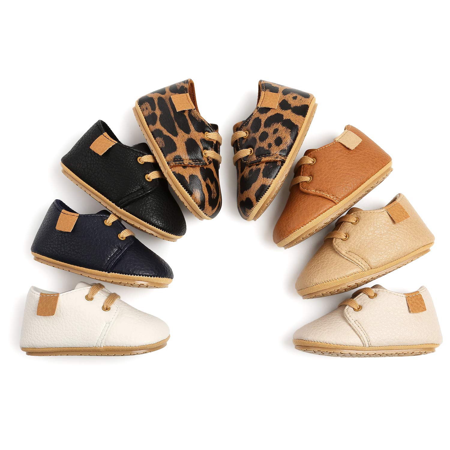 RVROVIC Baby Boys Girls Sneakers Anti-Slip Oxford Loafer Flats Infant Toddler PU Leather Soft Sole Baby Shoes - 5