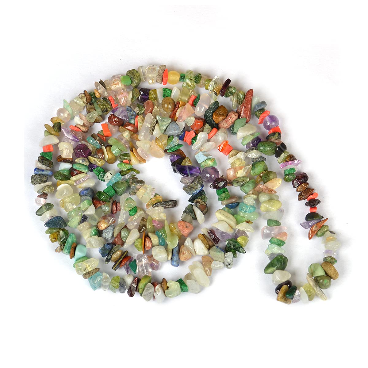Reiki Crystal ProductsNatural Multi Crystal Mala Necklace Crystal Stone Chip Bead Mala