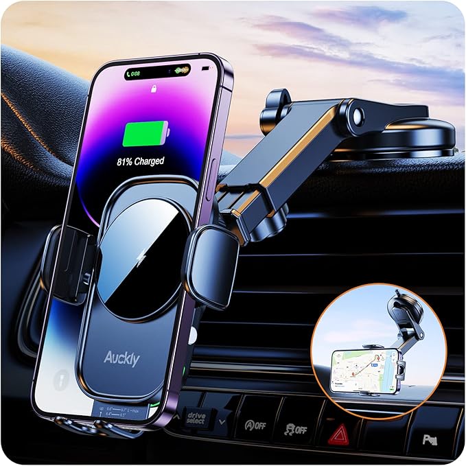 Handyhalterung Auto Iphone 13 Pro Max Auckly Handyhalterung Auto mit Ladefunktion, 【Smart Sense】 Qi 15W Fast