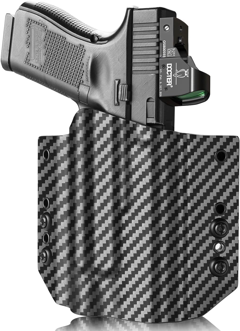 WARRIORLAND OWB Kydex Holster Optic Cut Compatible with Glock 17/19/44/45 (GEN 1-5)&G23/32 (Gen 3-4) TLR-1/TLR-1S/TLR-1 HL, Outside Waistband Carry, Adj. Carry Position, Right Hand