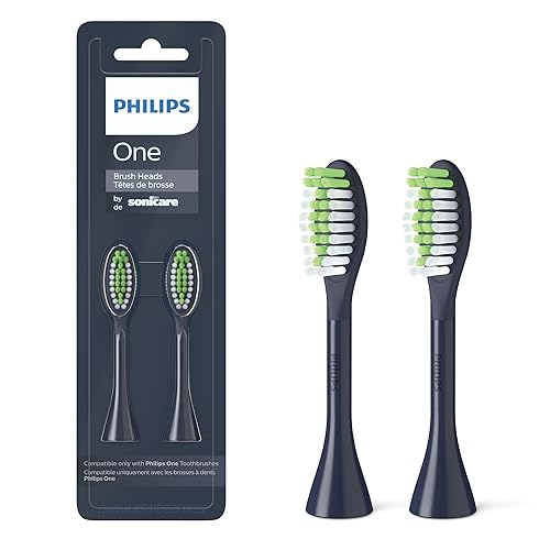 Miniatura 56 de Philips One de Sonicare, 2 cabezales de cepillo, Miami coral, BH1022/01 Miami Coral,Azul marino (Midnight Navy Blue),Mango,Menta Azul