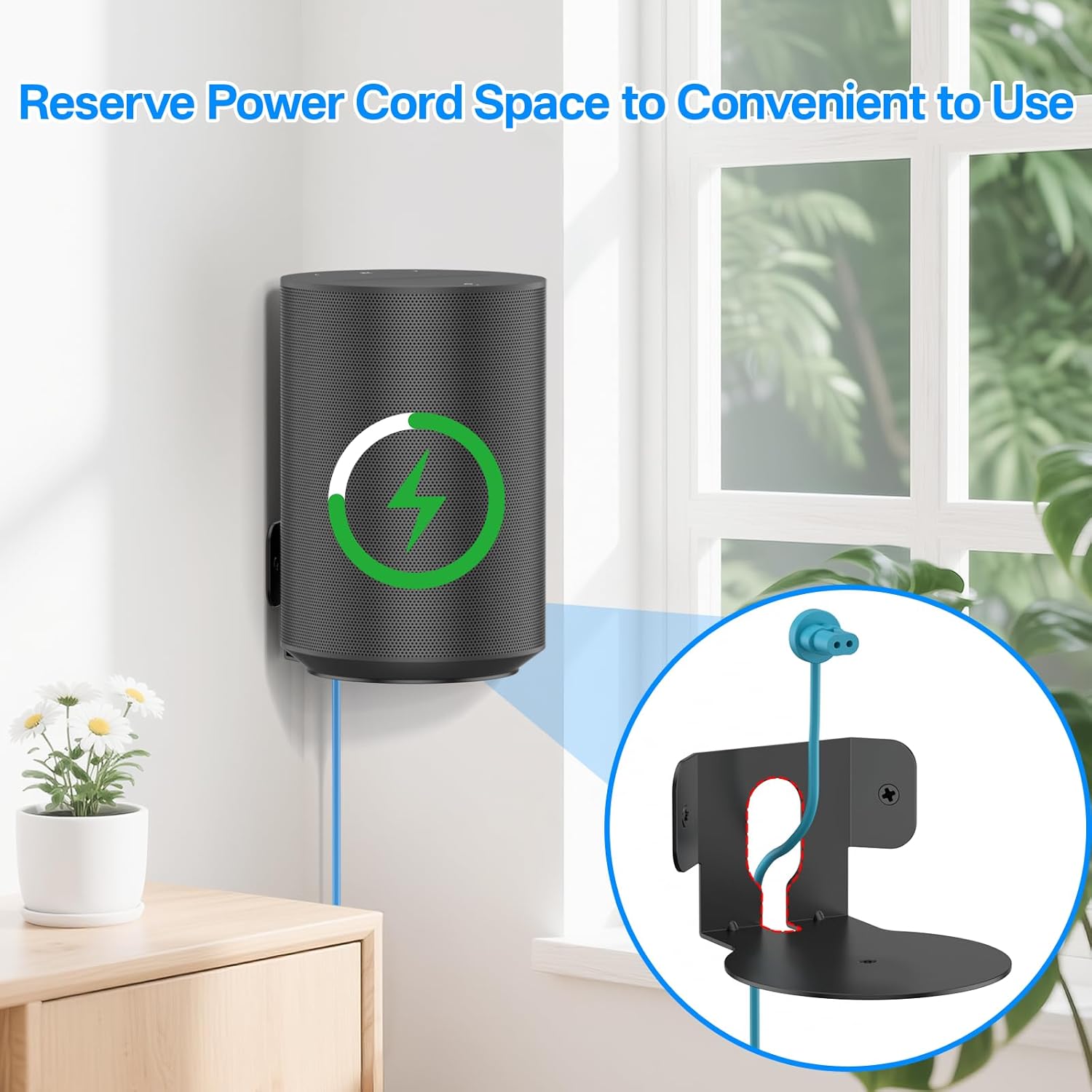 Metal Speaker Mount for Sonos Era 100 Corner Wall Mount Bracket Black - Lightweight Low Profile Wall Mount for Sonos Era 100 Speaker Corner Mount Easy to Install - Image 3