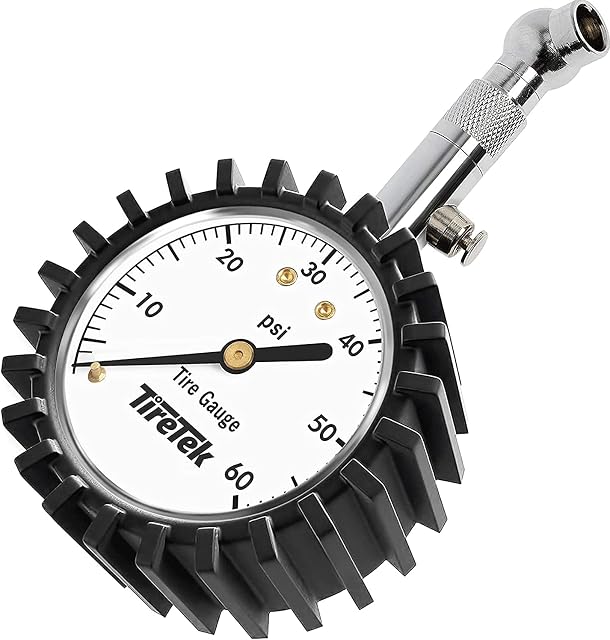 Tire Pressure Gauge 0-60 PSI - Tire Gauge for Car, SUV, Truck & Motorcycle - Heavy Duty Air Pressure Gauge ANSI Certified