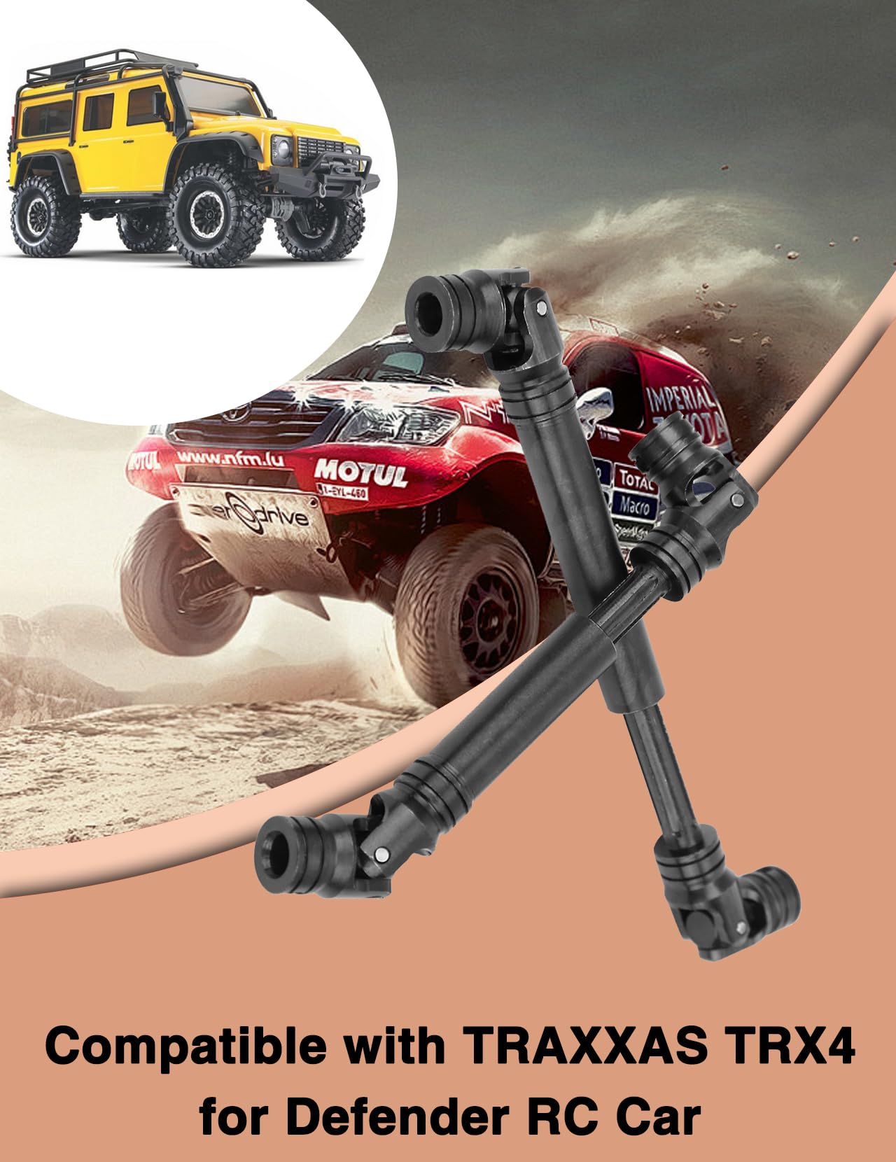 2-teilige Antriebswellen Für TRAXXAS Defender – Stahl-Mehrfachkeil, Mit Schrauben, Upgrade Für RC-Cars