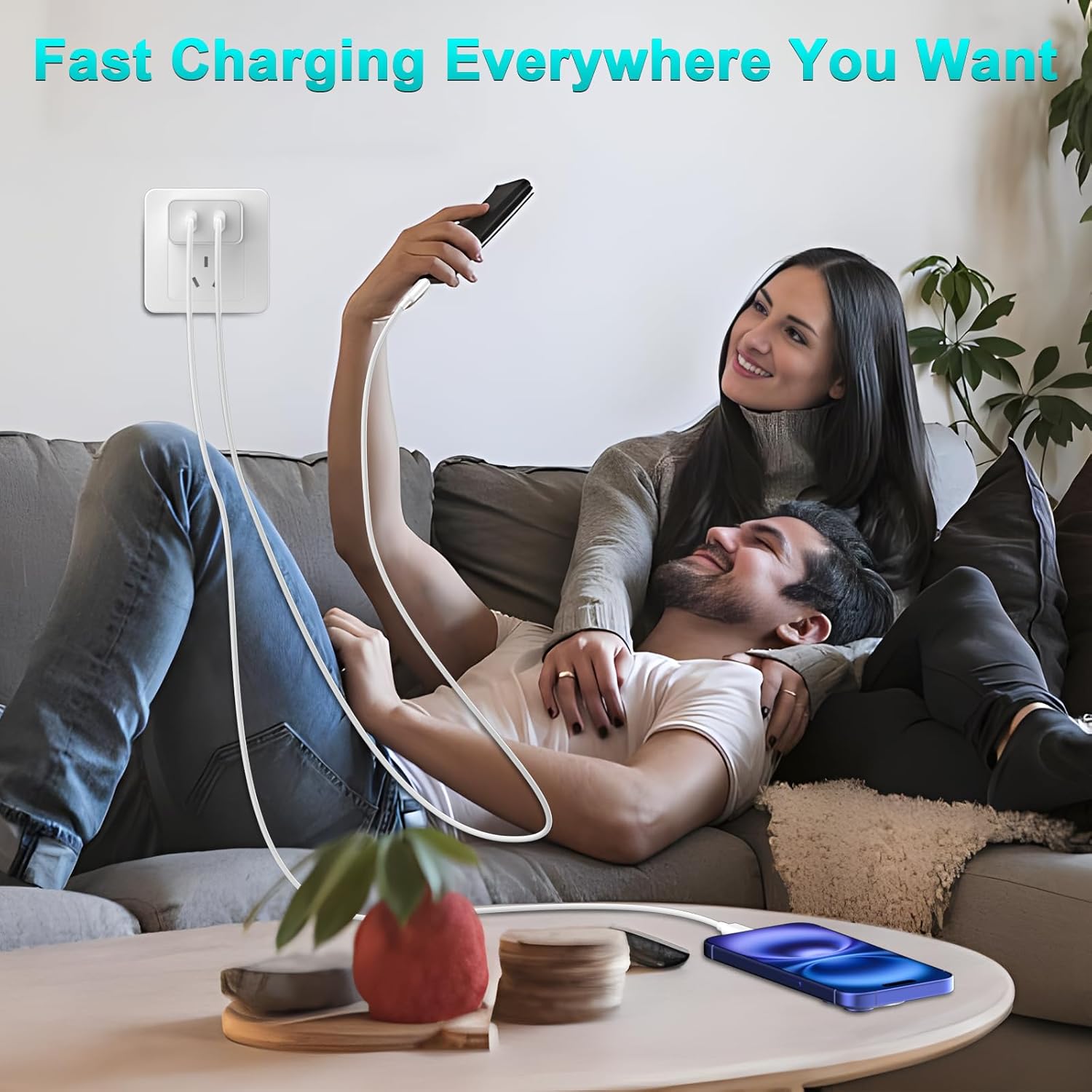 45W iPhone 17 16 15 Charger Fast Charging, 2-Pack Dual Port USB C Wall Charger Block with 2-Pack 6ft 60W Type C to USB C Cable, PD Fast Charger for iPhone 17 Pro Max/17 Air/16/15, iPad Pro