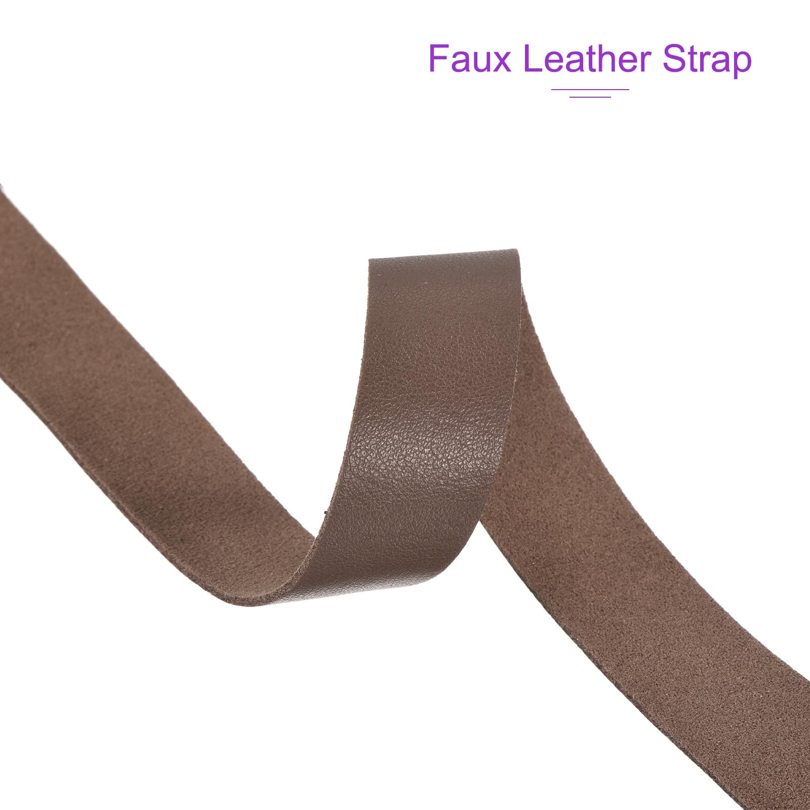 DMiotech Brown Faux Leather Strap 0.8 Inch Wide 39 Inch Long Flat Leather Belt Strip 1.3mm Thick Single Sided Cord for Arts Craft DIY Traction Ropes - Image 4