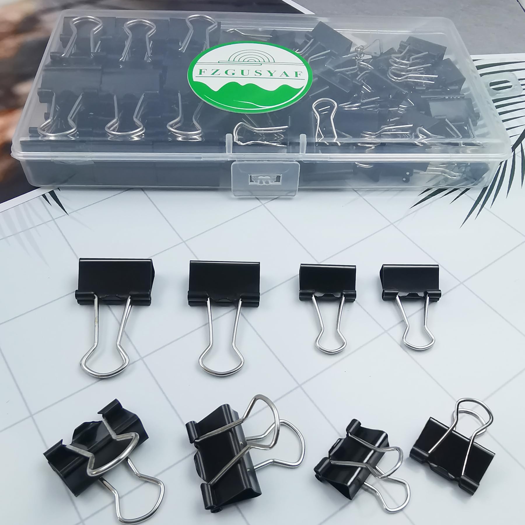 Foldback Clips 12pcs Paper Clip 15/19/25/32/41/51mm Foldback Metal ...