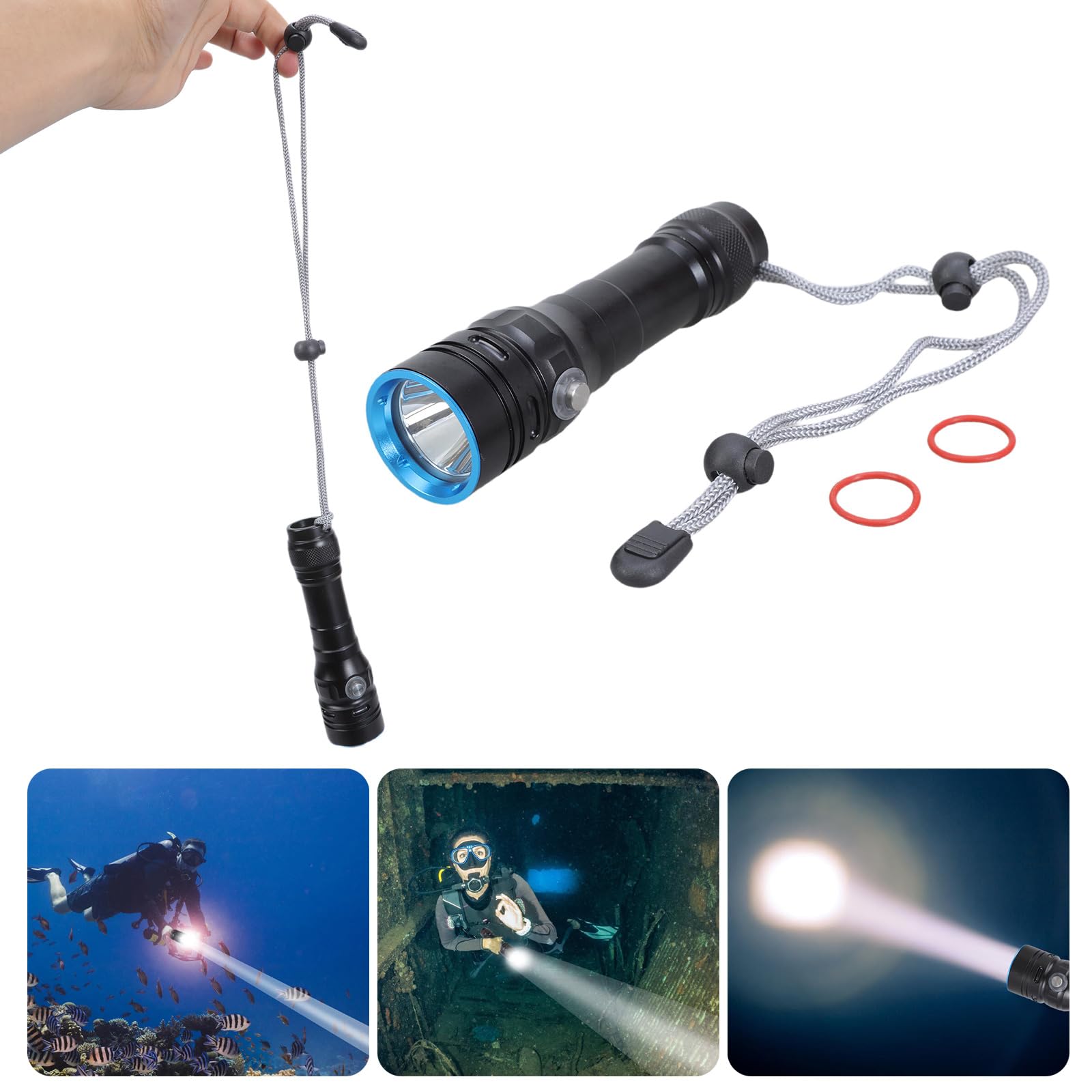 Amazon.co.jp: Sbshiouu LED スキューバダイビング懐中電灯 4モード