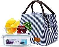 Vista 7 de Bolsa de almuerzo plegable para el almuerzo, 4 unidades, reutilizable, contenedor aislado, bolsa de picnic para hombres y mujeres