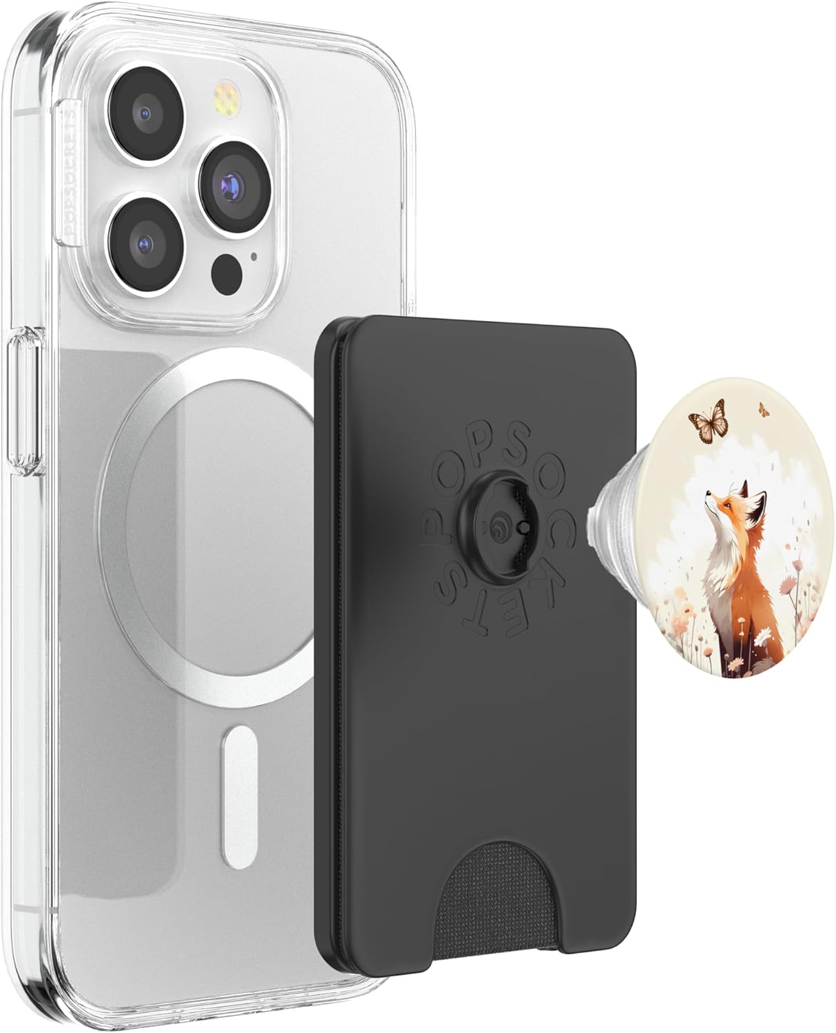 Fox Butterfly Forest Animal PopSockets PopWallet for MagSafe