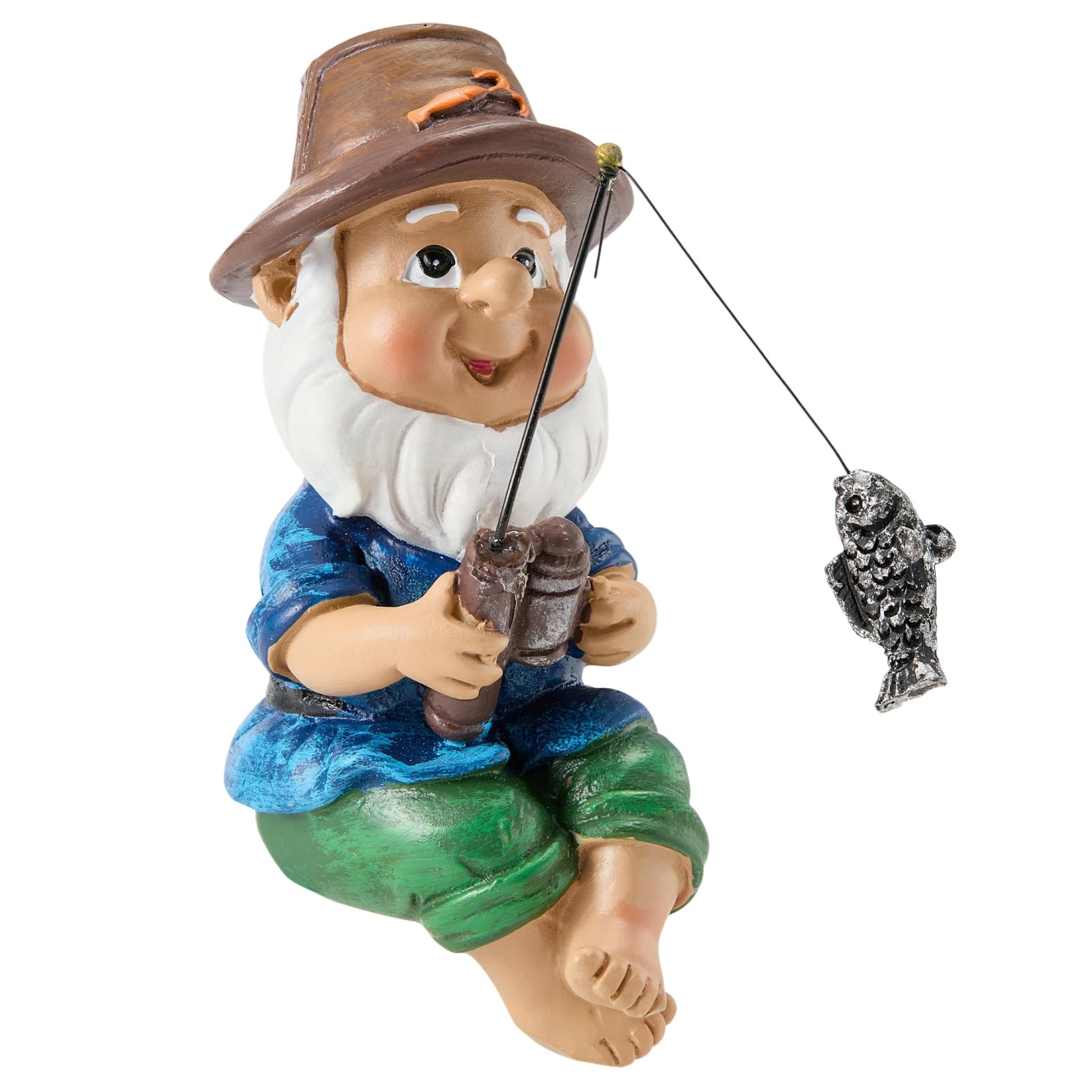 Mini nano da pesca in resina, statuette da giardino
