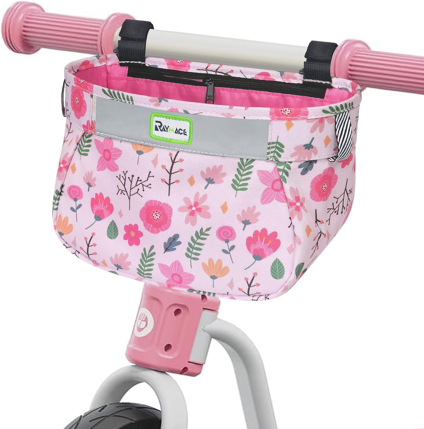 RAYMACE Kids Bike Basket,Front Bike Bag,Waterproof Handlebar Bicycle Basket for Girls Boys, Toddlers Bike or Scooter Accessories
