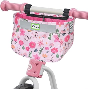 RAYMACE Kids Bike Basket,Front Bike Bag,Waterproof Handlebar Bicycle Basket for Girls Boys, Toddlers Bike or Scooter Accessories