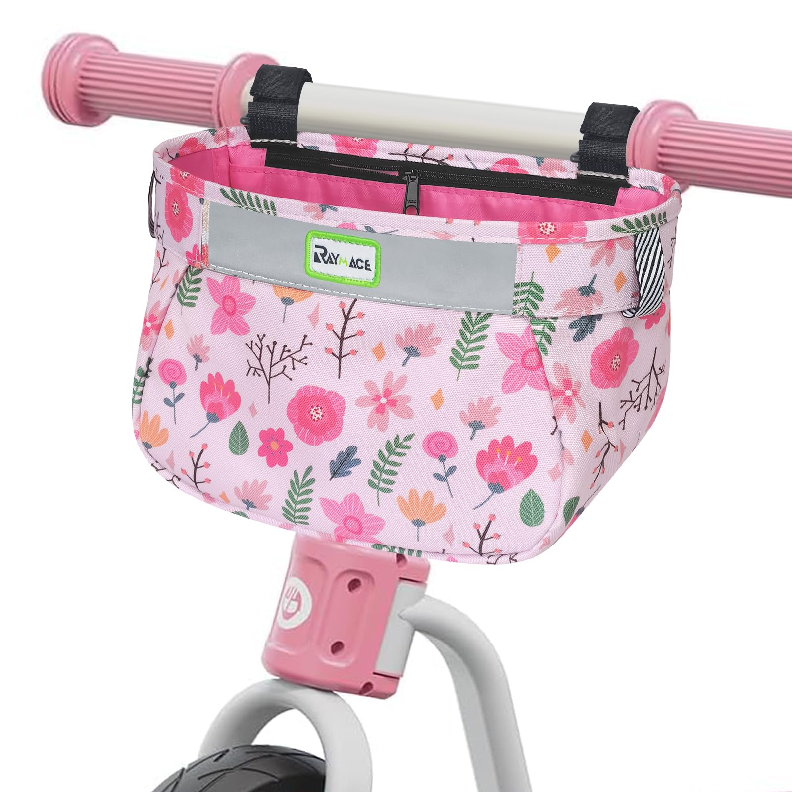 RAYMACE Kids Bike Basket,Children's Bike Basket Front,Waterproof Bicycle Basket Handlebar Bag for Girls,Boys Toddlers Bike or Scooter Accessories