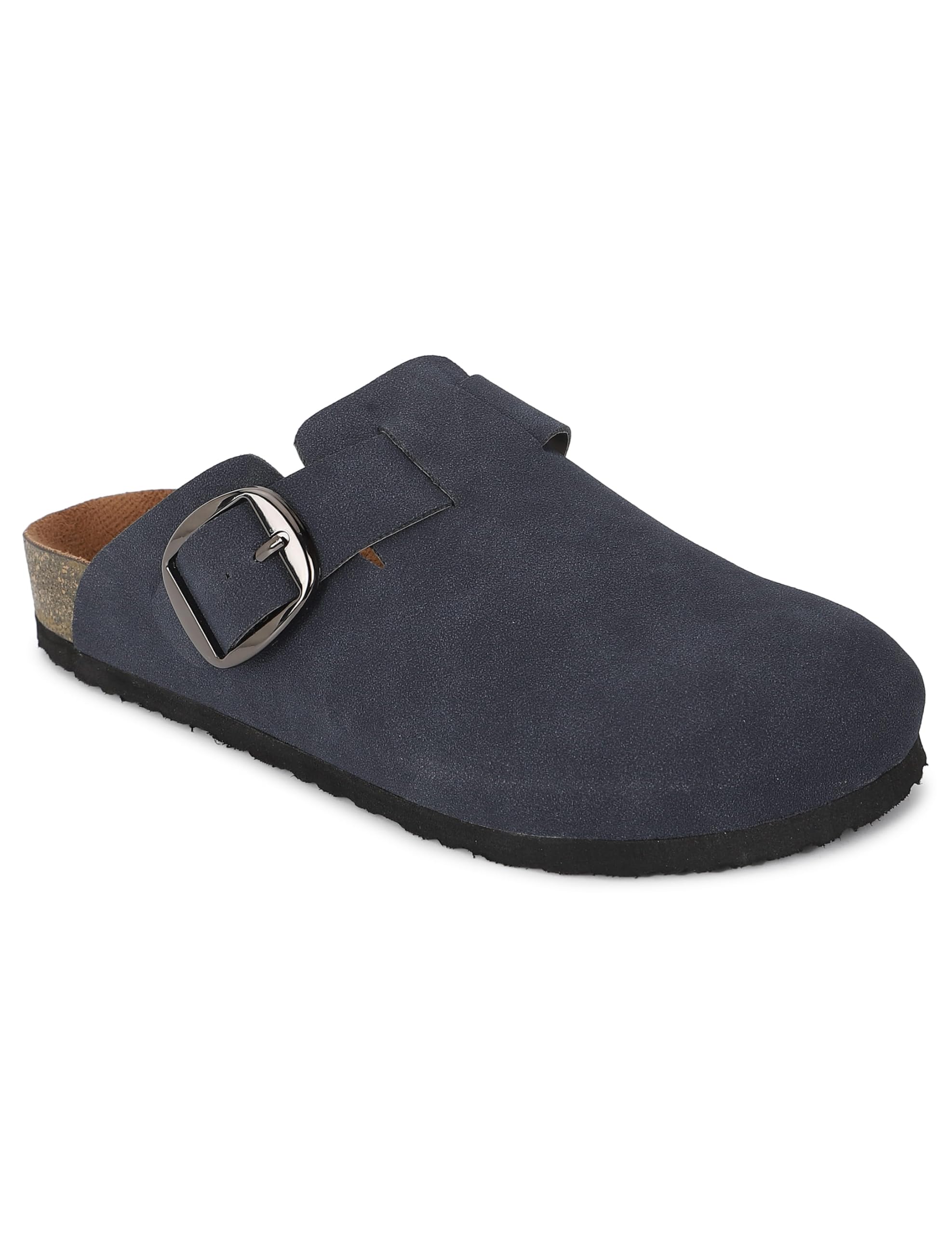 London Comfortable Blue Suede Clogs for Woman | Stylish and Durable Clogs Women Footwear with Anatomically Shaped Footbed, Soft Lining & Lightweight EVA Sole for All-Day Comfortand Versatile Everyday Wear-image-29