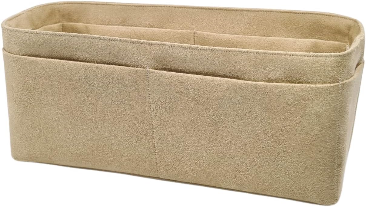 Purse Organizer Insert for Kelly 32 Retourne, Faux suede soft and smooth lightweight fits perfectly Well made, (Light Beige RSK32)
