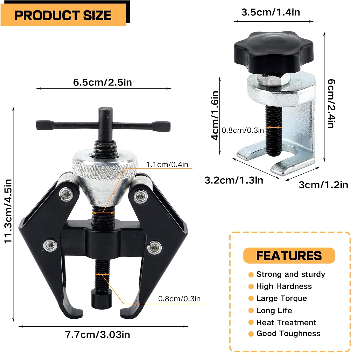 vvag Battery Terminal and Wiper Arm Puller Tools,Windshield Wiper Arm Removal Tool Kit,Universal Carbon Steel Arm Bearing Remover Puller Repair Tool Kit Car Accessories for Most Car Truck SUV RV