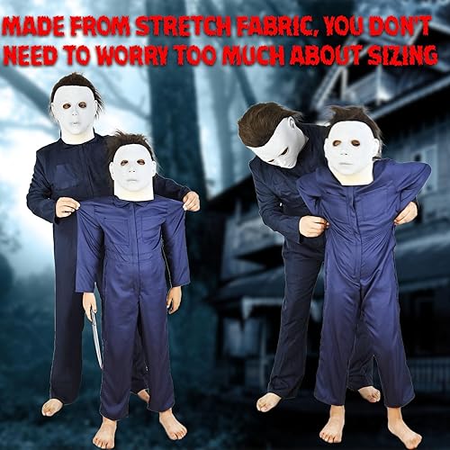 Miniatura 4 de MyersCostume Michael mask for kids,Halloween Horror Movie Killer jumpsuit Outfits Cosplay Props