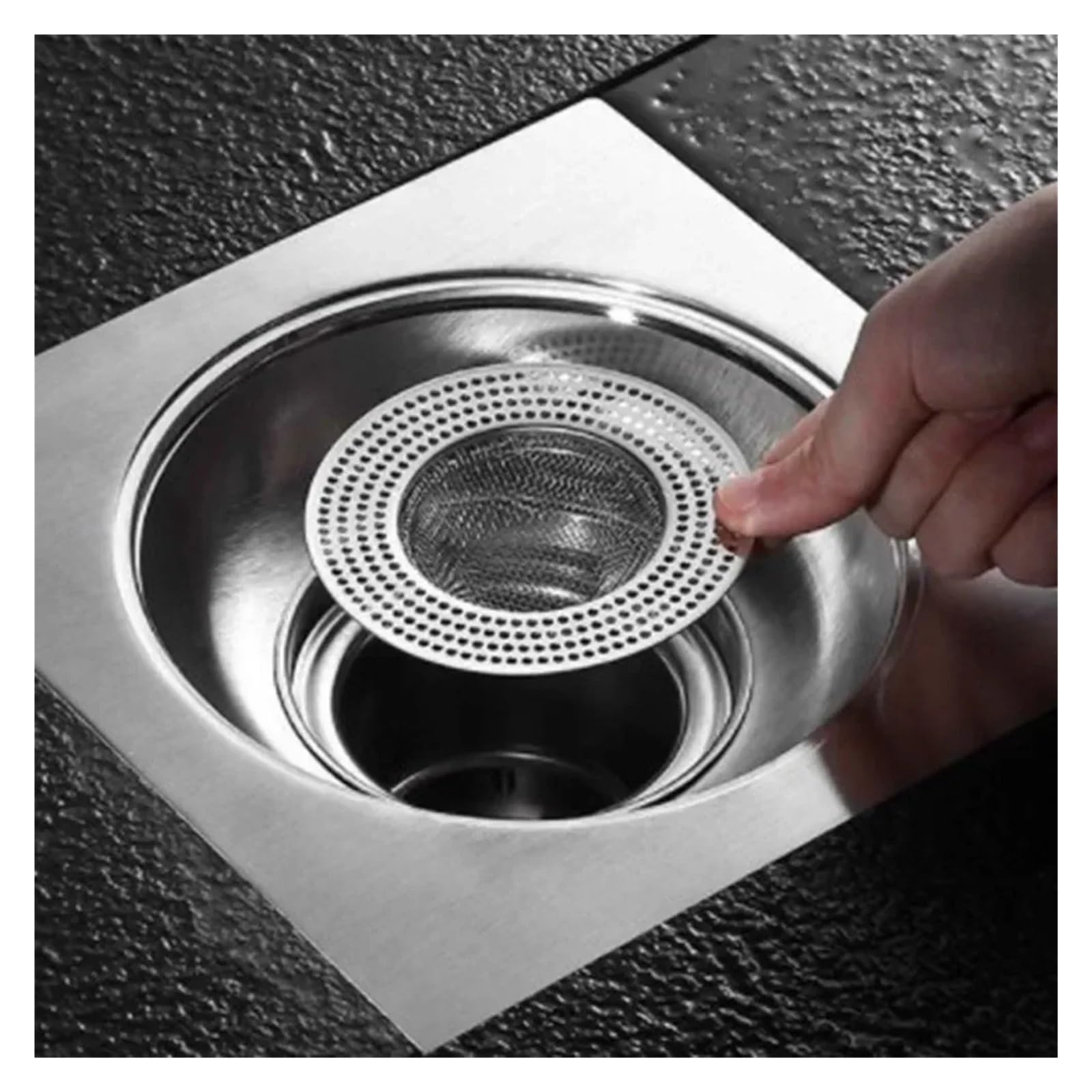 Filtres pour évier, crépine en Maille, Outil de Cuisine, Drain de Sol de Salle de Bain en Acier Inoxydable, Couvercle de Douche, Bouchon de récupération (11,3 cm)
