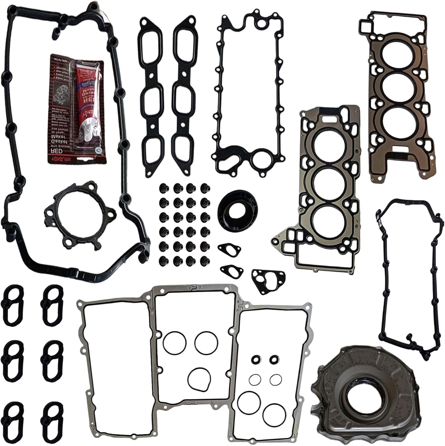 AJ126 Engine Cylinder Head Gasket Set Fit For 2017-2020 Jaguar F-Pace For 2014-2020 F-Type For 2014-2020 XF For 2014-2019 XF For 2017-2019 XE 3.0l V6 For 2014-2016 Discovery Lr4