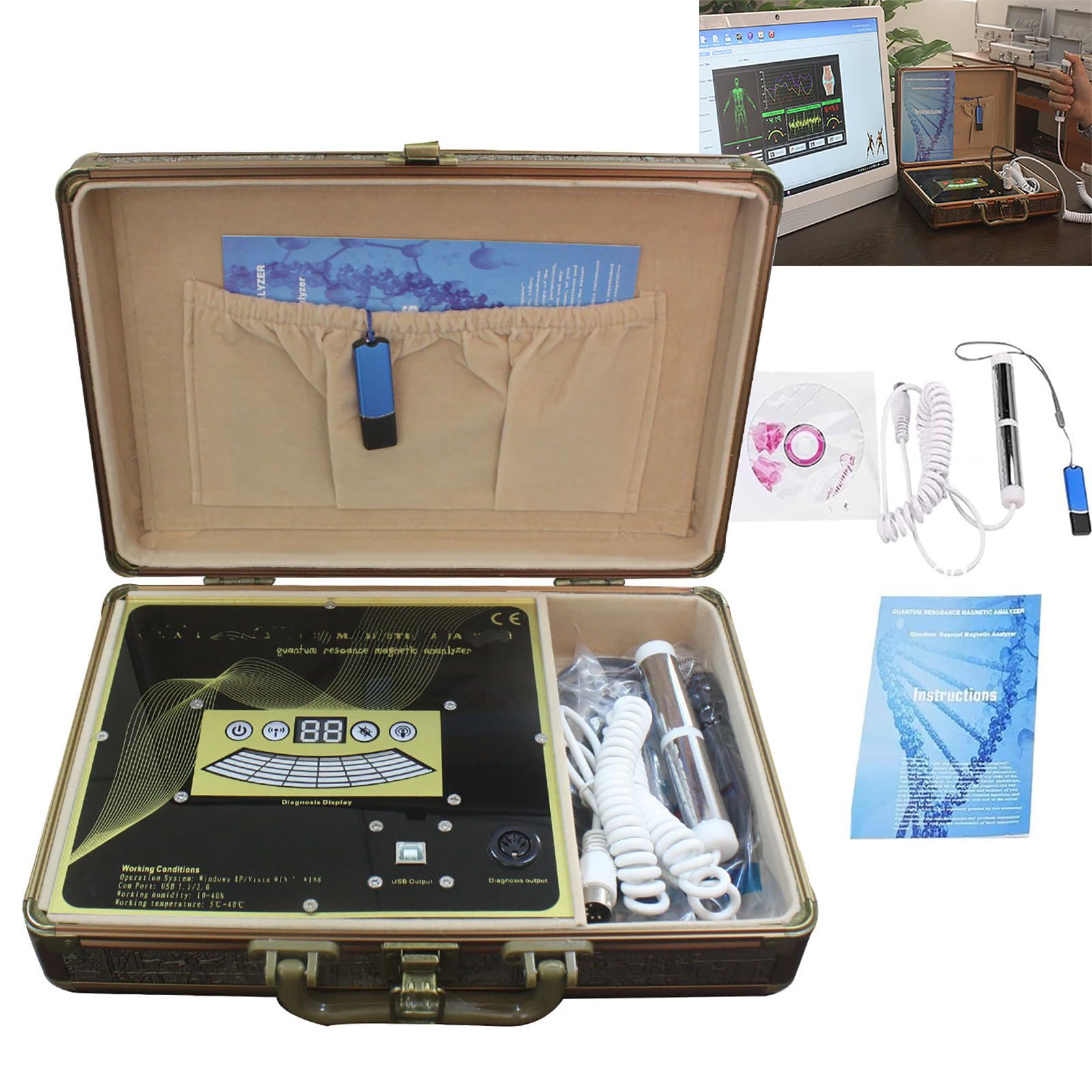 Analizzatore Magnetico Quantistico della Salute del Corpo (53 Rapporti), Scanner Portatile della Sub-Salute, con Analisi 3D, Multilingue, Test Professionali della Salute del Corpo,C