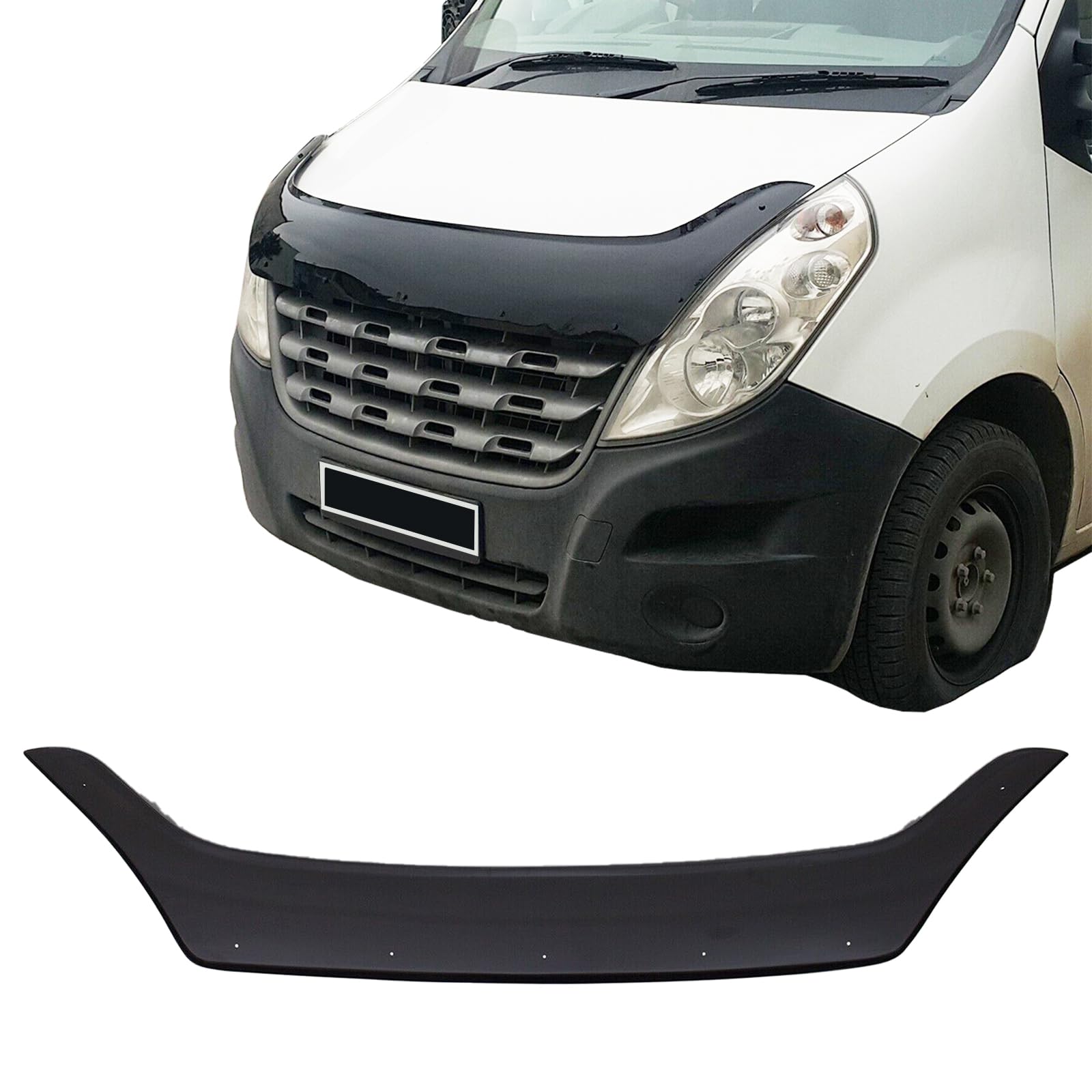 COMPATIBLE WITH RENAULT MASTER [2010-2014] Bonnet Protector Guard Wind Stone Deflector with Fixing