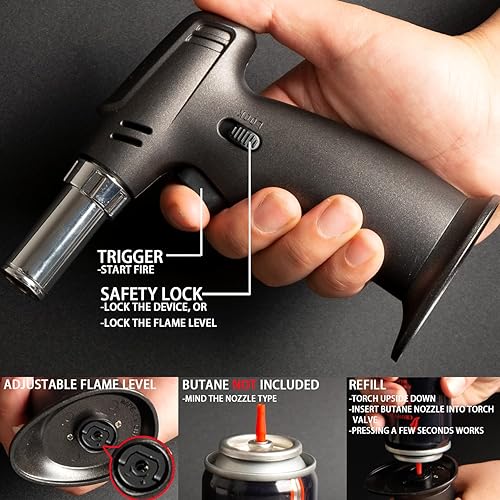 Miniatura 6 de VOLCAROCK Fumador de cóctel de madera kit de camarero casero con estuche de transporte y antorcha incluida ahumador infusor de virutas de madera