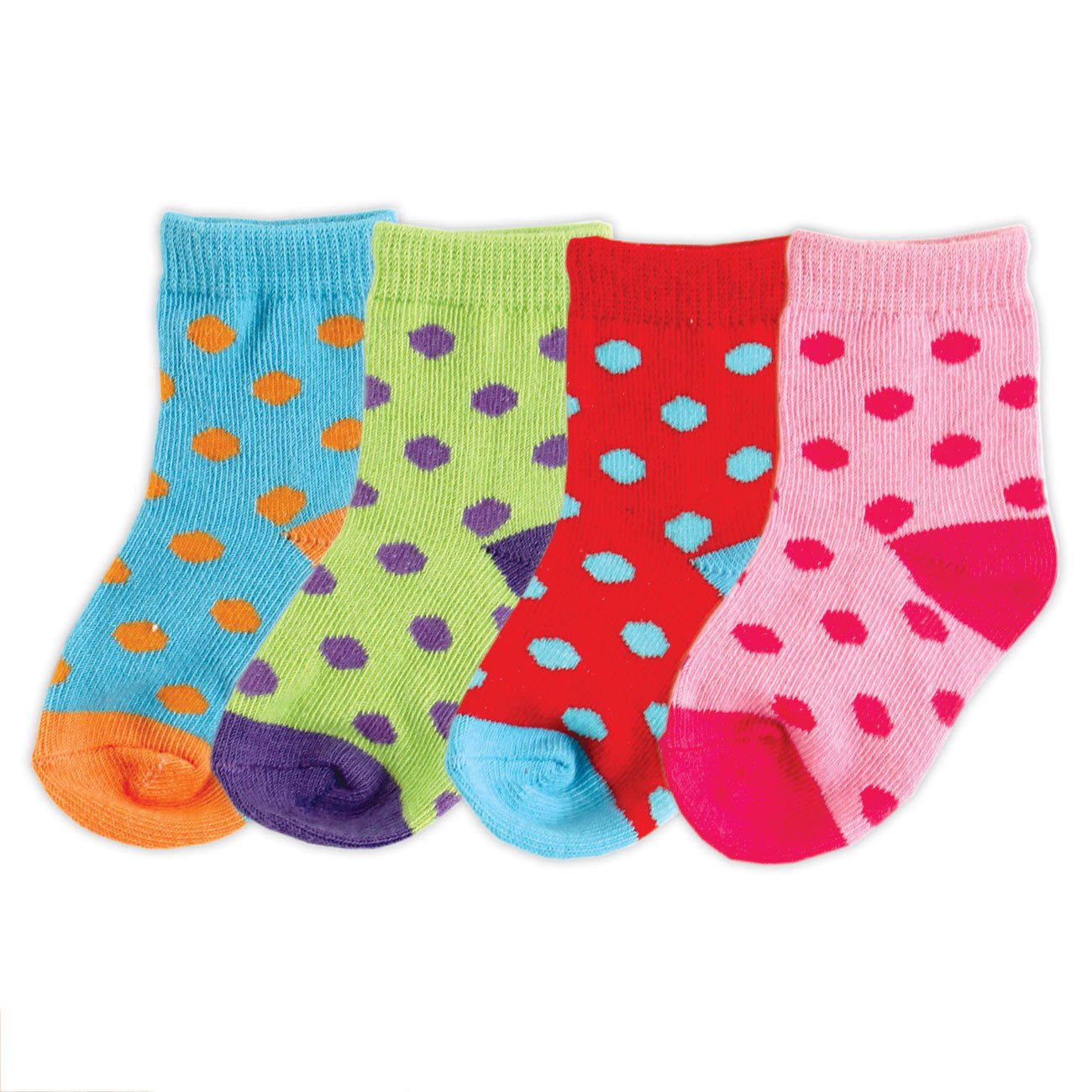 Luvable Friends Basic Crew Socks, 4 Pack, Pink, 0-6 months