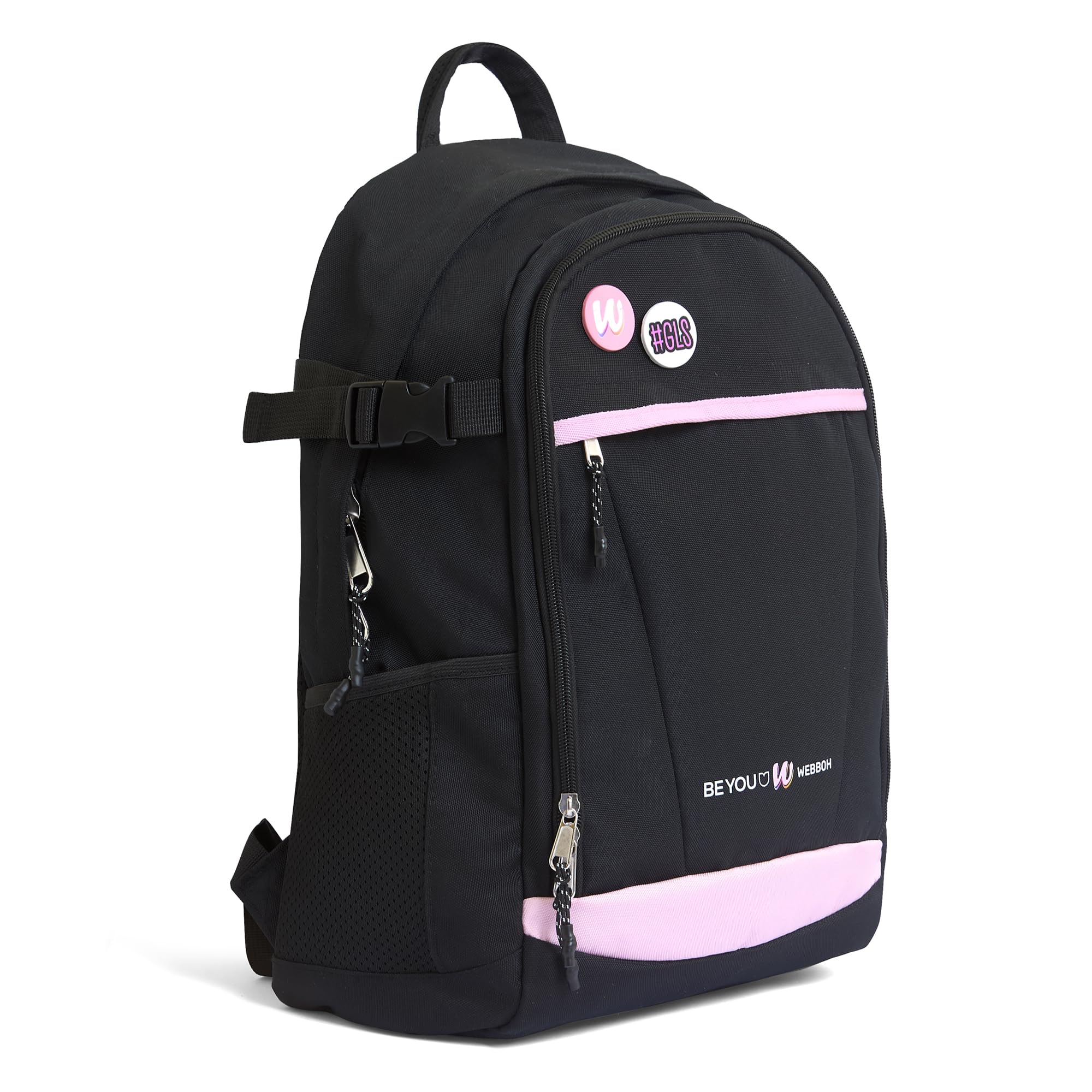 BE YOU - Zaino Webboh In Poliestere Tasche Interne E Laterali, Tasca Pc/Tablet, Fodera Interna Personalizzata, Schienale E Spallacci Imbottiti, Tirazip Personalizzato, Dim 31×43×20 cm - 26,5 Lt
