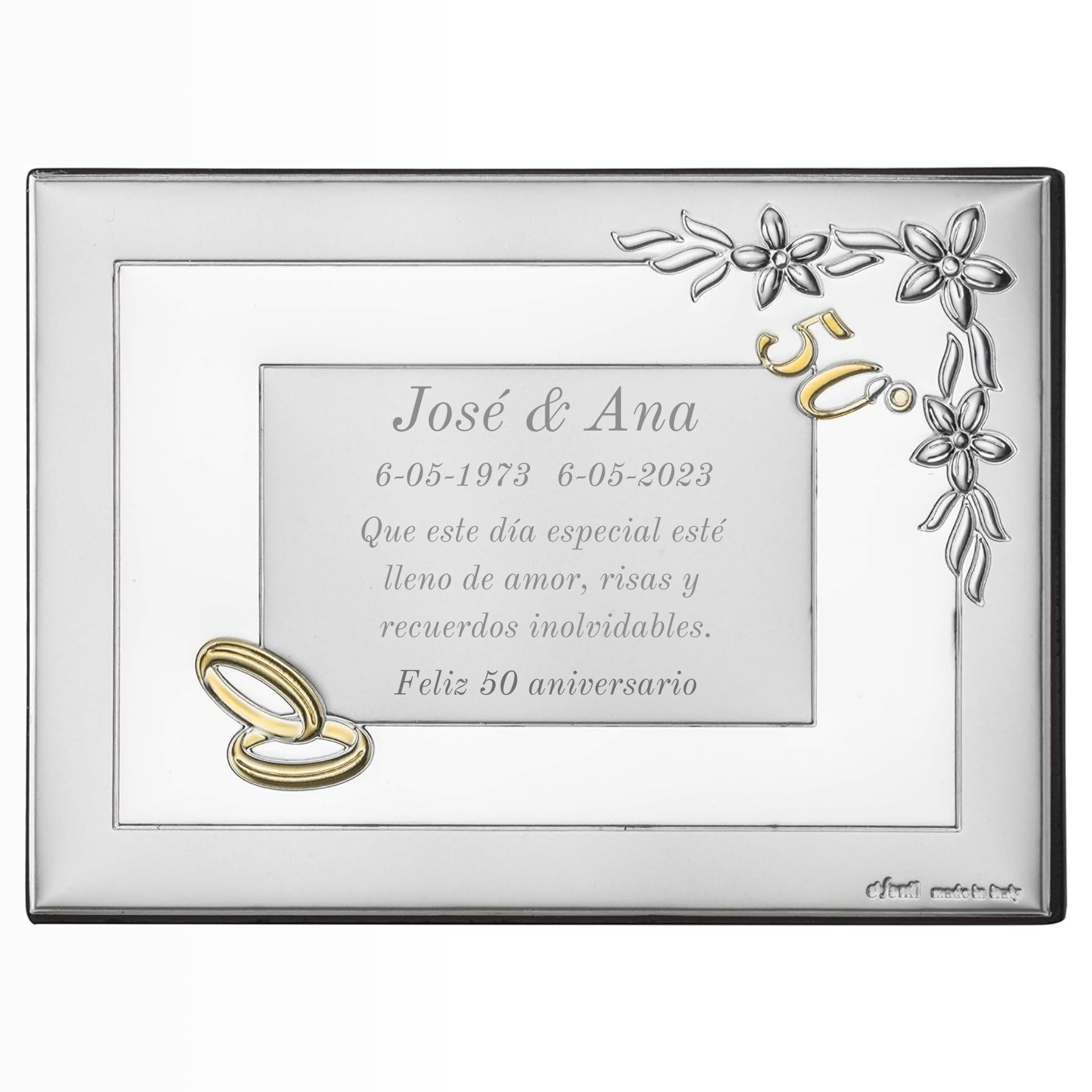El Faro Placa Conmemorativa Personalizada Aniversario de Bodas 13x18, Bodas de ro, Bodas de Plata y Primera Boda