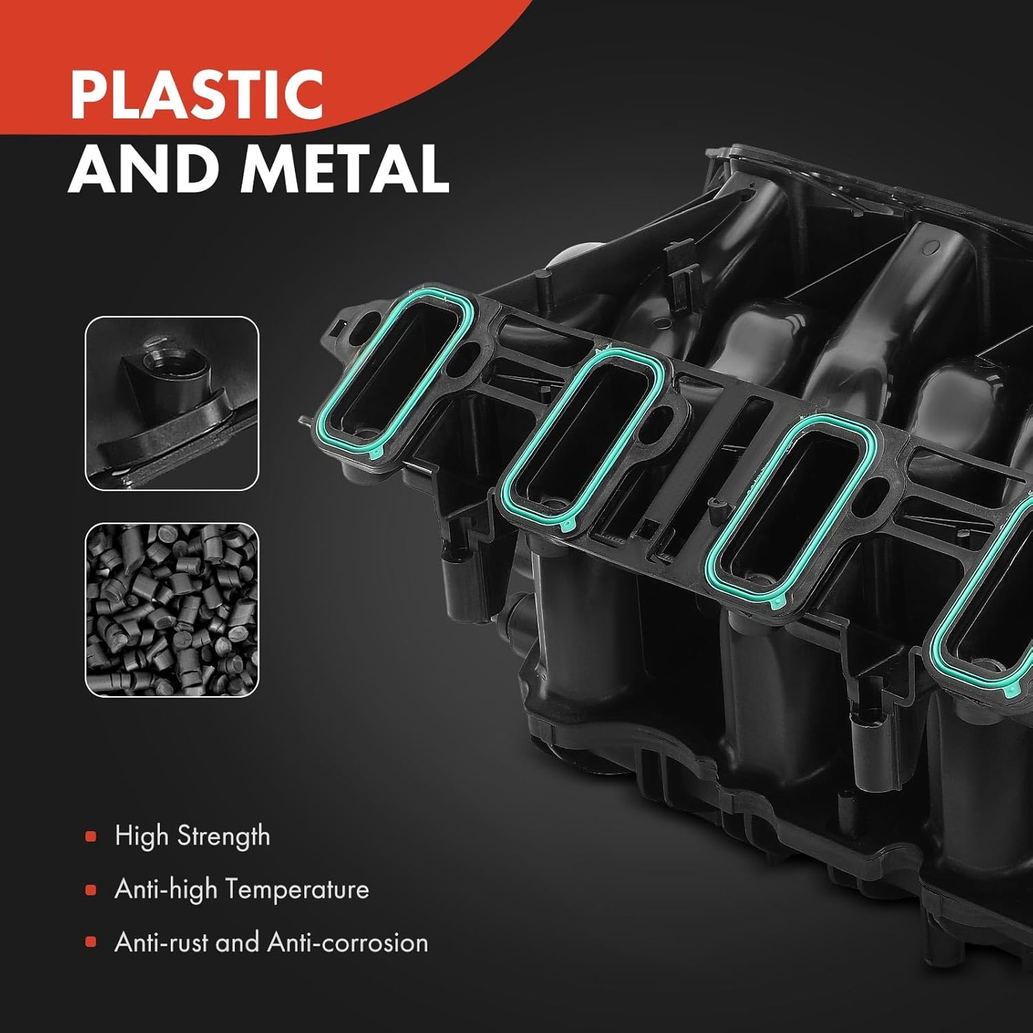 A-Premium Engine Intake Manifold Assembly Compatible with Chevrolet Silverado 1500 2500 Suburban 2500 GMC Sierra 1500 Yukon XL 2500 Savana 2500 3500 09-20 Cadillac Escalade 2009-2014