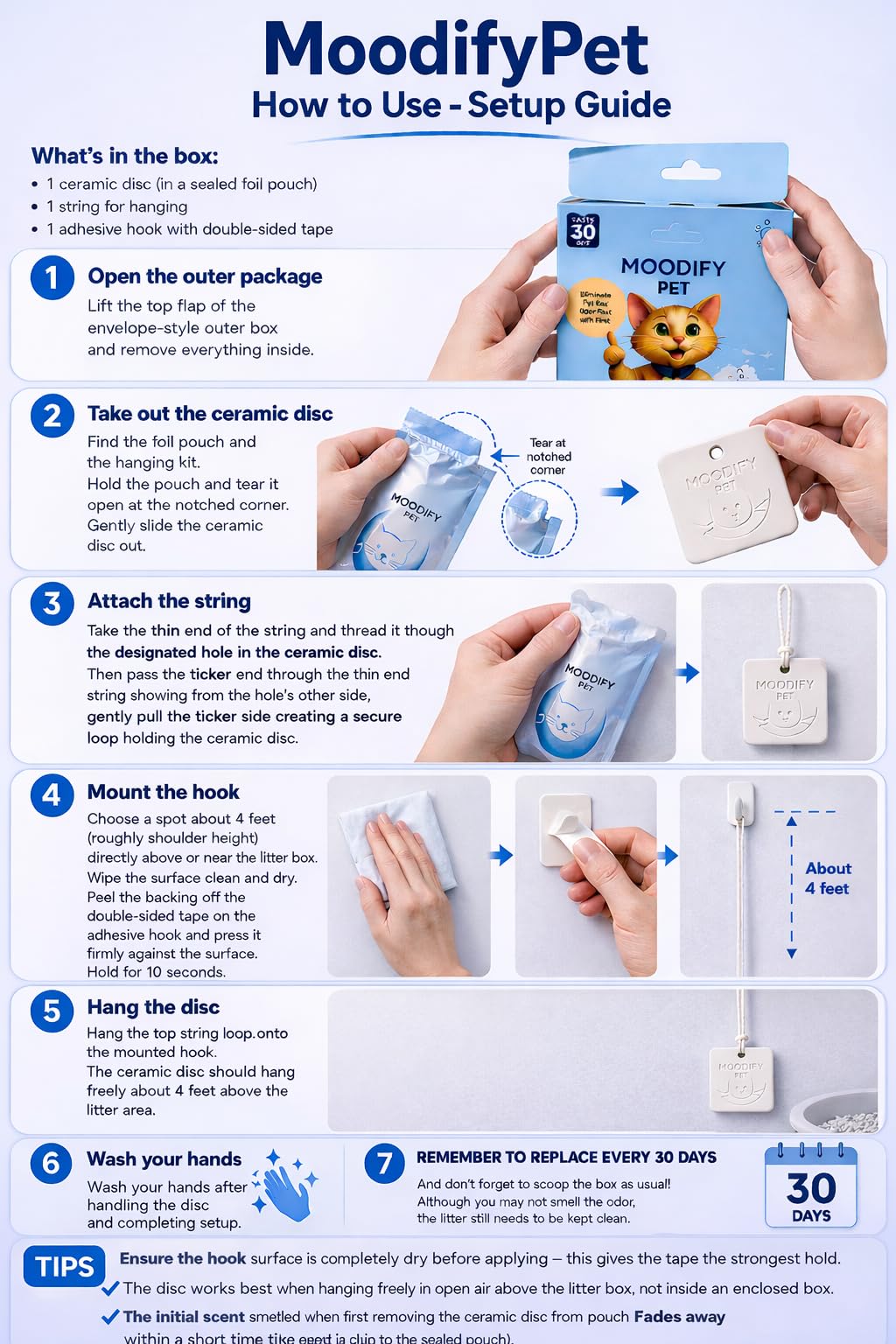 MoodifyPet Neutralizador de olores con tecnología WhiteScent (1 unidad)