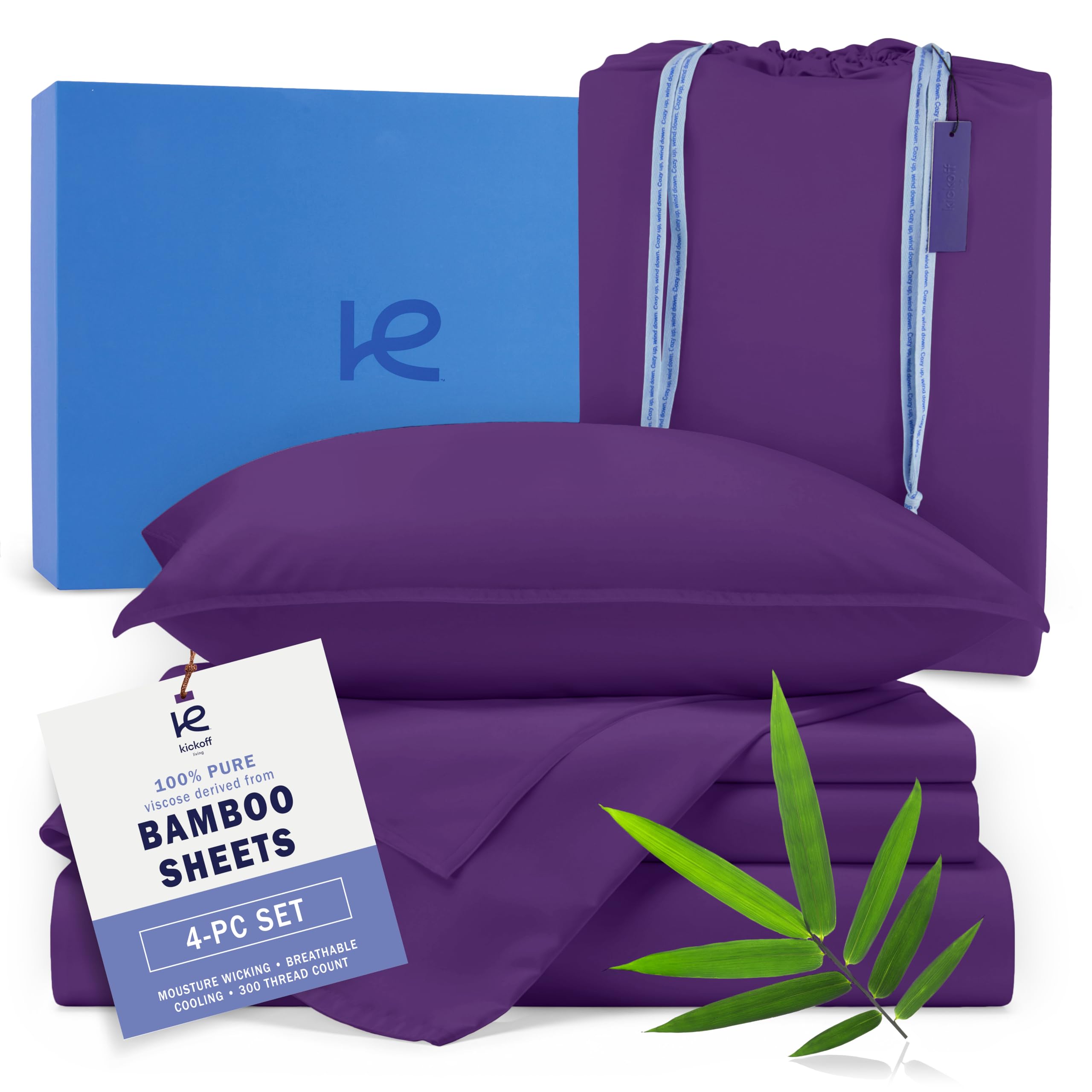 Kickoff Viscose Bamboo Sheets Queen Size 4-pc