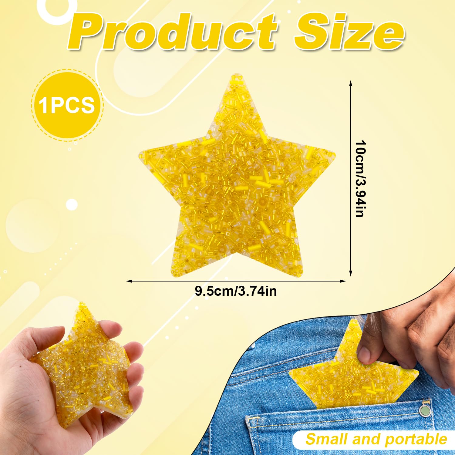 Zappelspielzeug zum Hautzupfen, Sensorisches Hautzupfenspielzeug Picky Pick Pads Angstpads Zappelspielzeug Perlenzupfen Zappelspielzeug für Hautzupfende Erwachsene (Fünfzackiger Stern, Gold)