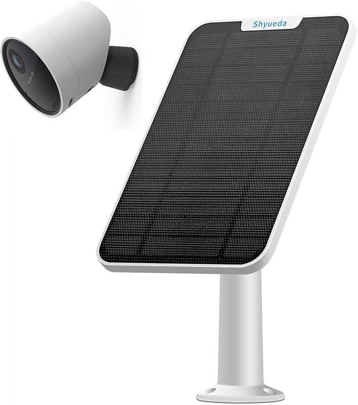 4W Solar Panel Charging Compatible with SimpliSafe Outdoor Security Camera only, with 13.1ft Waterproof Charging Micro-USB Head Cable, IP65 Weatherproof,Includes Secure Wall Mount(White)