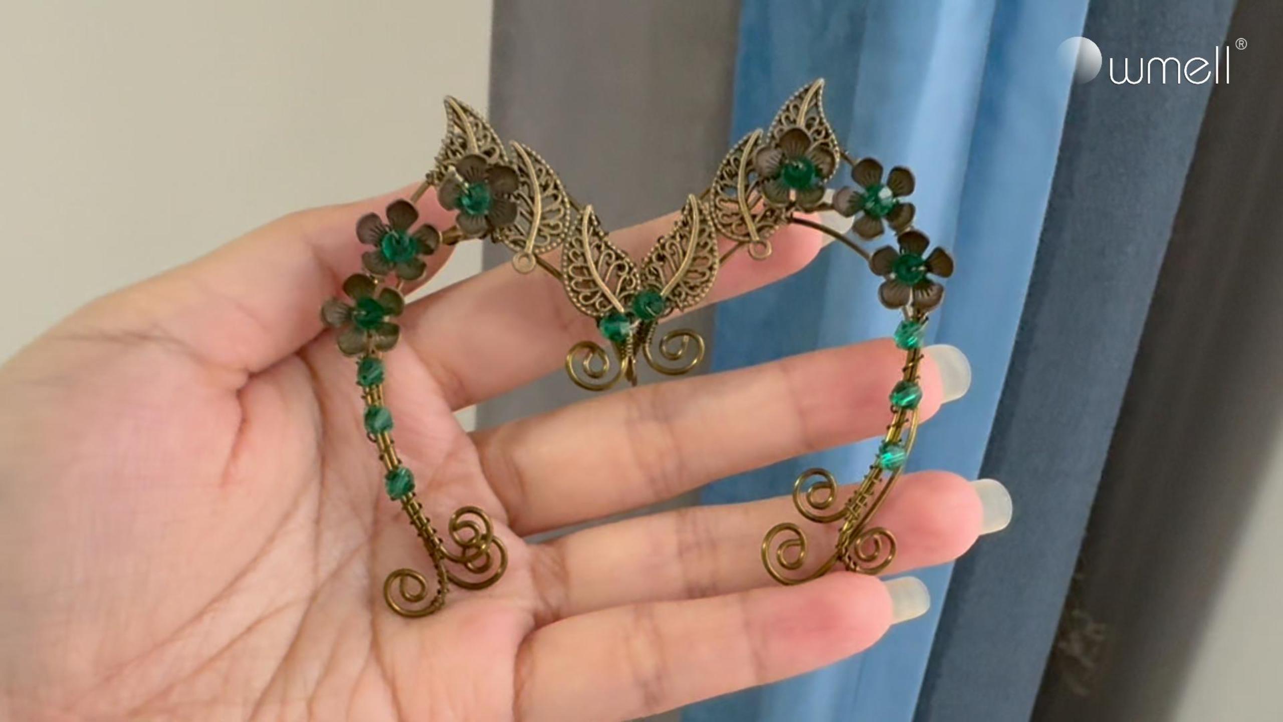 Boucles D'oreilles Elfe OwMell - Argentées, Sans Perçage - Réglables, Clip Papillon - Pour Cosplay, Fantaisie, Fée
