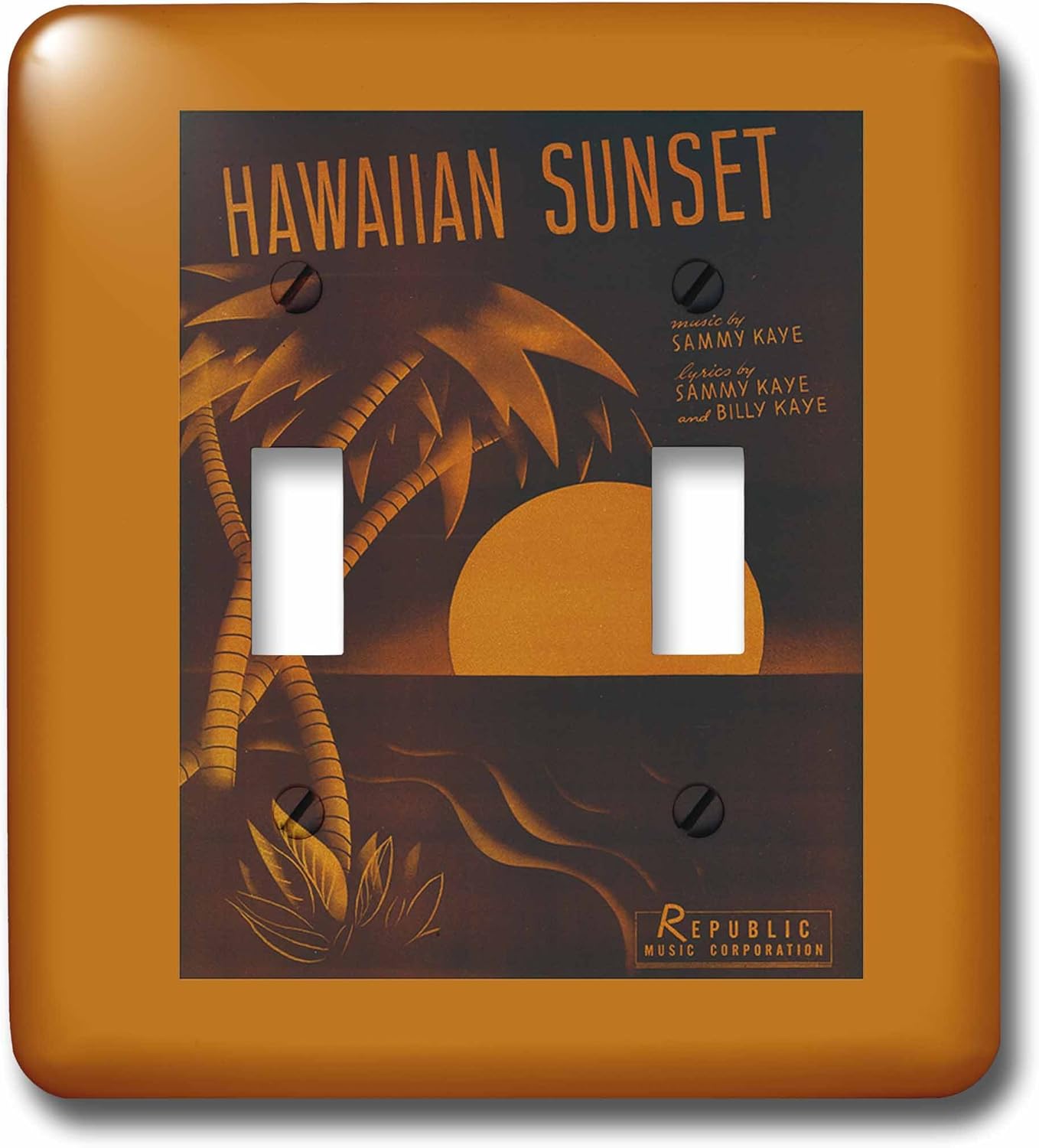 3dRose lsp_170739_2 Hawaiian Sunset Tropical Sunset with Palm Tree Light Switch Cover
